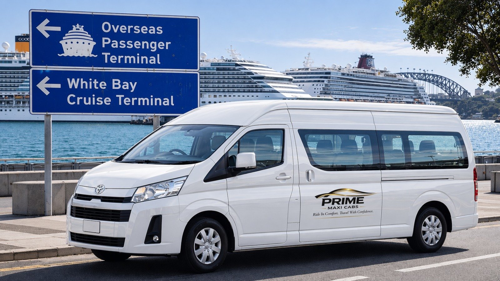 Maxi cab at Sydney cruise port