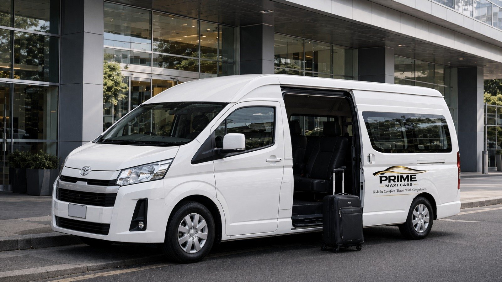 Spacious Prime Maxi Cab with luggage